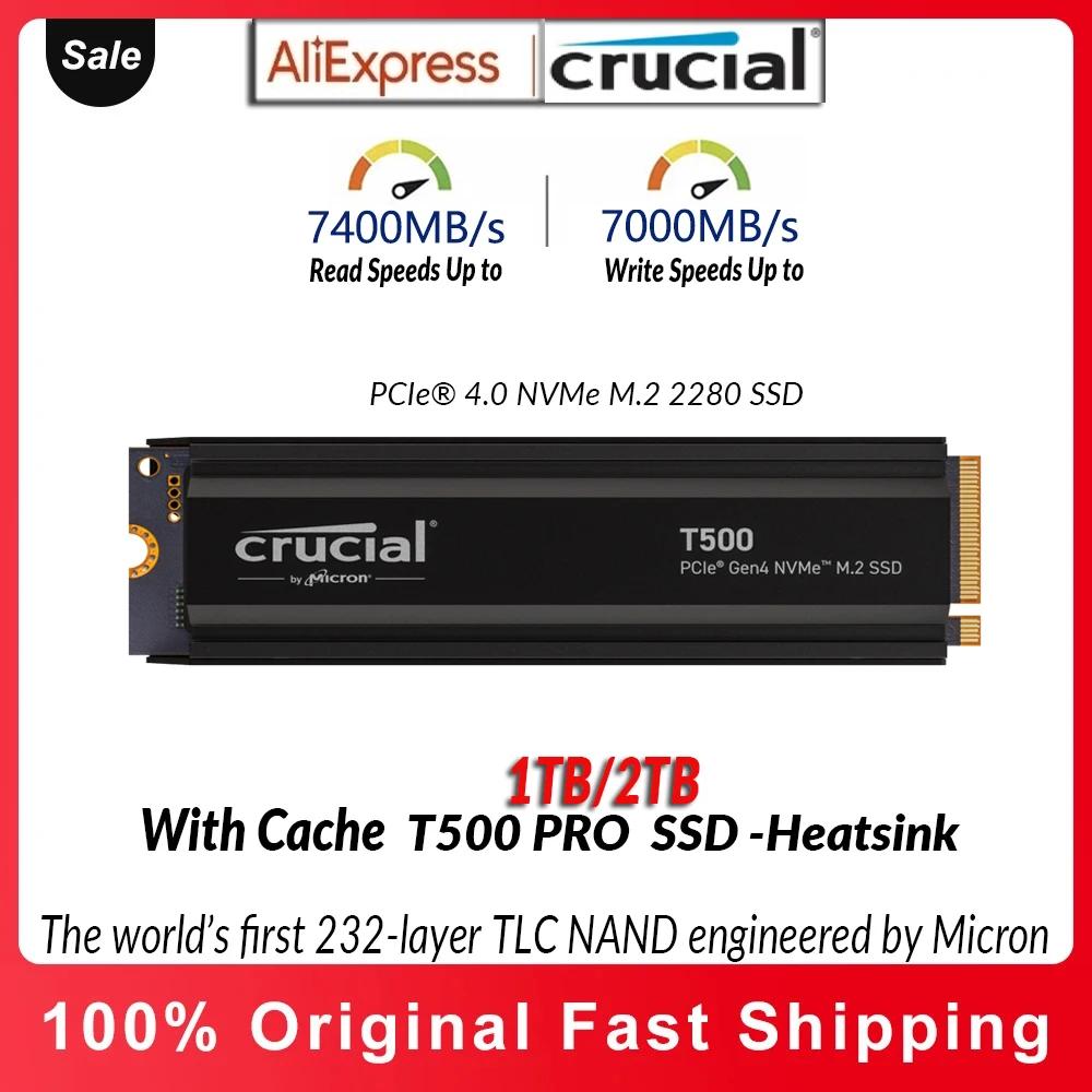 Crucial T500 PCIe Gen4 NVMe M.2  SSD, 濭 ,   Ƽ HP Ʈ  ũž б 7400MB, 500GB, 1TB, 2TB